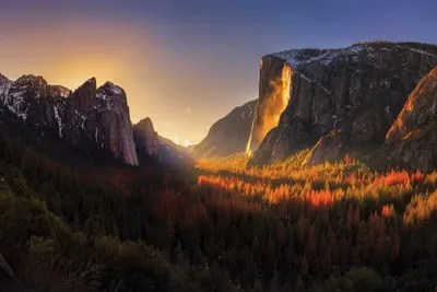 Yosemite Firefall Canvas Art Print by Yan Zhang iCanvas