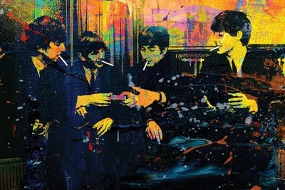 Smoking Beatles Canvas Print by The Pop Art Factory iCanvas
