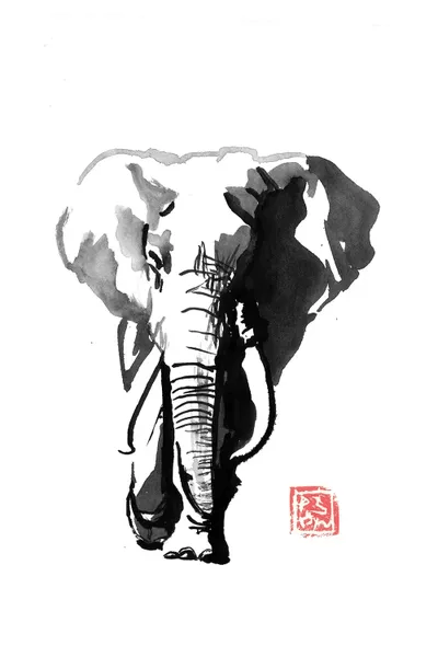 Walking Elephant Canvas Art by Péchane iCanvas