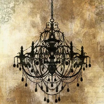 Chandelier Gold I Canvas Art Print by PI Galerie iCanvas