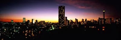 Downtown Skyline At Dusk, Johannesburg, Gauteng, South Afr Art Print