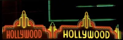 Hollywood Neon Sign Los Angeles CA Canvas Wall Art iCanvas