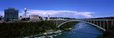 Bridge across a riverRainbow Bridge, Niagara River, Niagar Art Print