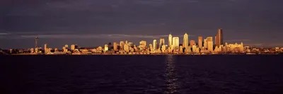 City viewed from Alki Beach, Seattle, King County, W Canvas Wall Art
