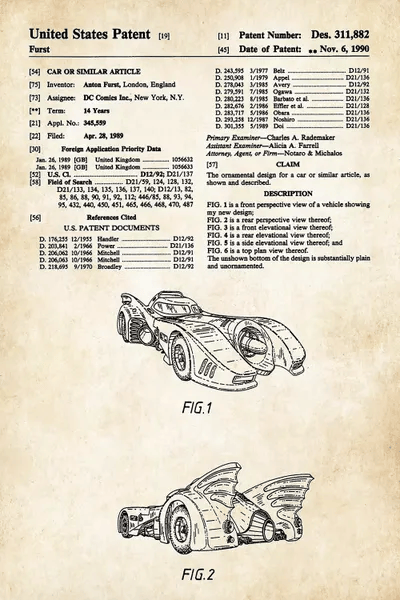 Batmobile 1989 Blueprints