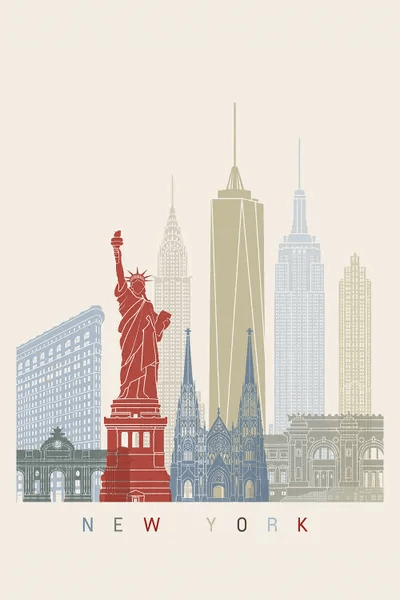 New York Skyline Poster Canvas Artwork by Paul Rommer iCanvas