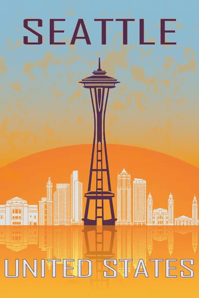 Seattle Vintage Poster Canvas Art by Paul Rommer iCanvas