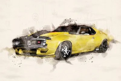 AMC Javelin Sports Car Canvas Art Print by Paul Rommer iCanvas