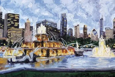 Buckingham Fountain Canvas Artwork by Roger Disney iCanvas