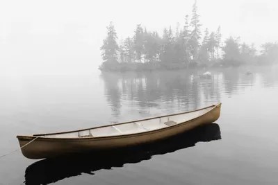 Lone Canoe Canvas Art by Rig Studios iCanvas