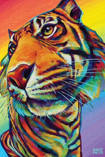 Rainbow Tiger Canvas Print by Robert Phelps iCanvas