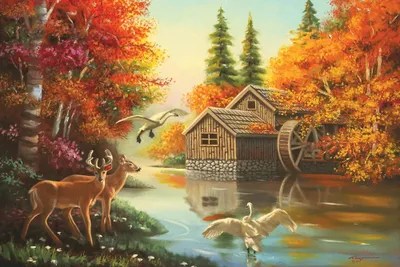 Mill Creek Wildlife Canvas Wall Art by D. "Rusty" Rust iCanvas