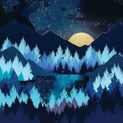 Moon Forest Canvas Artwork by SpaceFrog Designs iCanvas