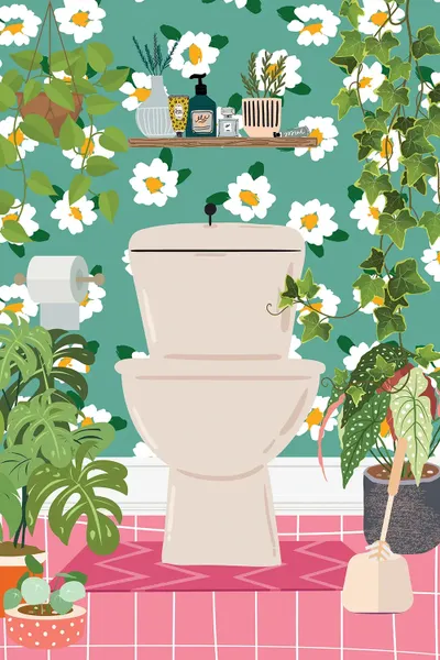 My Toilet In Jungle Bathroom Canvas Canvas Art Jania Sharipzhanova
