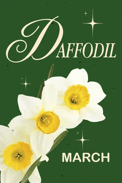 Daffodil Birth Flower Canvas Wall Art by Jania Sharipzhanova iCanvas