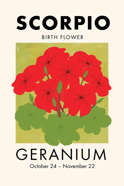 Scorpio Birth Flower Art Print by Jania Sharipzhanova iCanvas