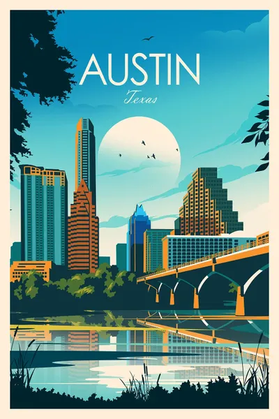Austin Canvas Art Print by Studio Inception iCanvas