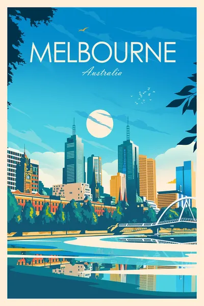 Melbourne Canvas Art by Studio Inception iCanvas