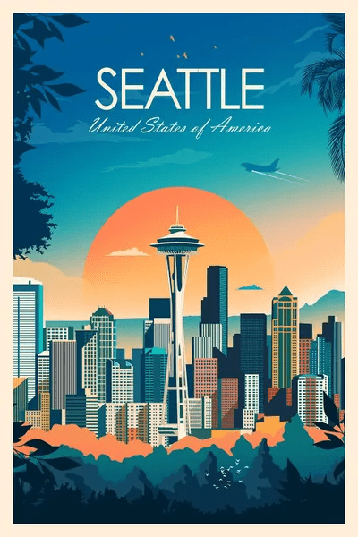 Seattle Canvas Art by Studio Inception iCanvas
