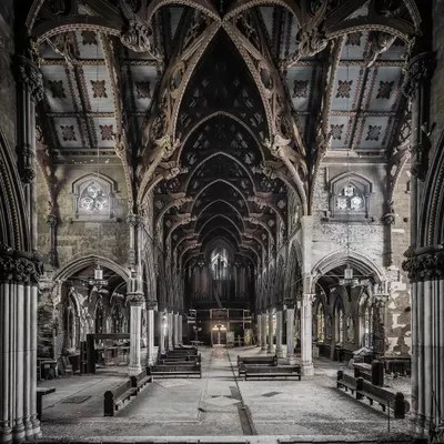 Gothic Church Canvas Wall Art by Simon Yeung iCanvas