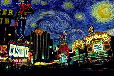 Las Vegas, Nevada Starry Night Skyline Canvas