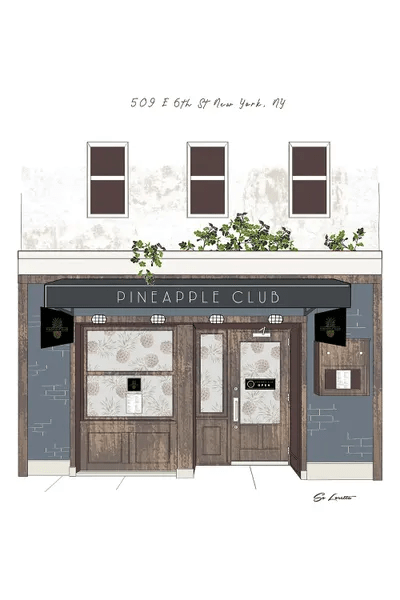 Pineapple Club NYC Art Print by So Loretta iCanvas