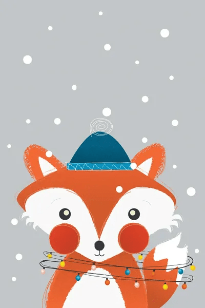 Christmas Fox Canvas Wall Art by Show Me Mars iCanvas