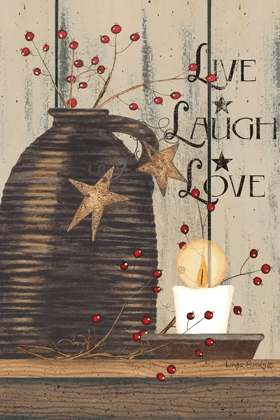Live Laugh Love Canvas Wall Art by Linda Spivey iCanvas