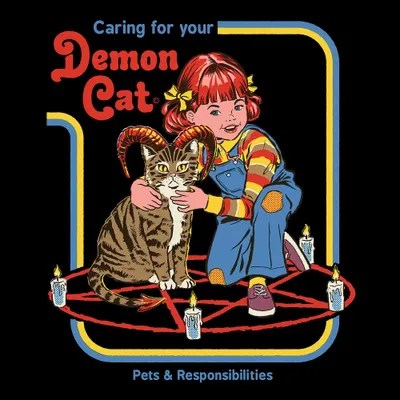Caring For Your Demon Cat Canvas Artwork by Steven Rhodes iCanvas