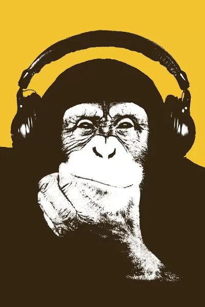 Headphone Monkey Canvas Art Print by Steez iCanvas