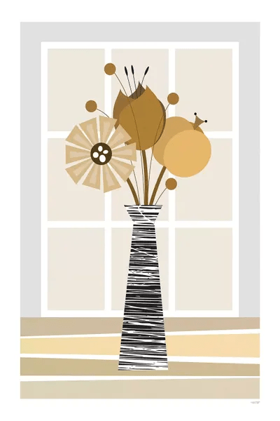 Flowers (Brown) Canvas Art Print by TomasDesign iCanvas