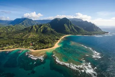 Tunnels Beach And Napali Coast, Kau Canvas Wall Art Matteo Colombo