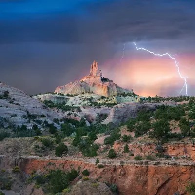 Lightning At Church Rock, Red Rock State Park... Tim Fitzharris iCanvas