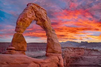 Delicate Arch At Sunset, Arches Nat Canvas Wall Art Tim Fitzharris