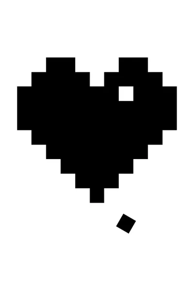 Black Pixel Heart Canvas Art by The Native State iCanvas