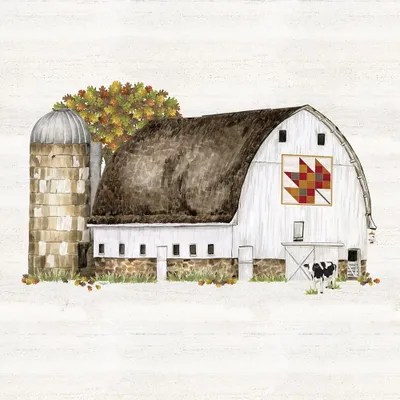 Fall Barn Quilt II Art Print by Tara Reed iCanvas