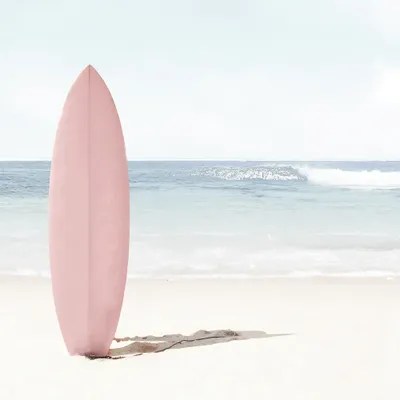 Pink Surfboard Canvas Artwork by Tiny Treasure Prints iCanvas