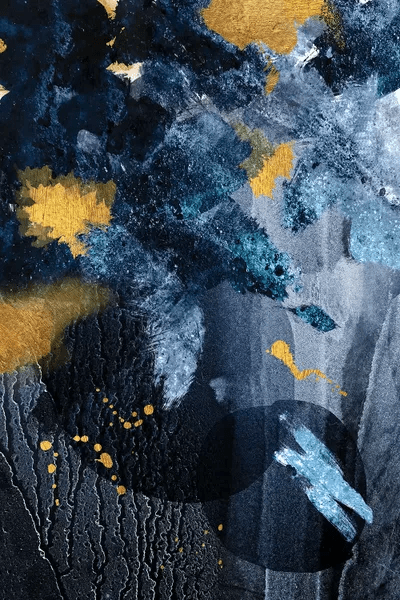 Abstract Blue and Gold Canvas Wall Art by Urban Epiphany iCanvas