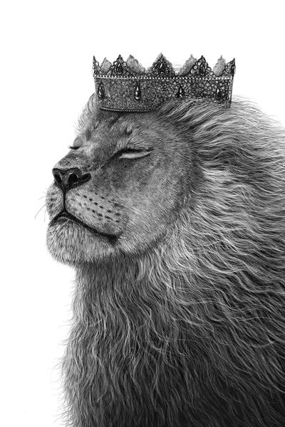 Lion With Crown Canvas Art by Valeriya Korenkova iCanvas