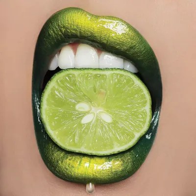 Lime Lips Canvas Art by Vlada Haggerty iCanvas
