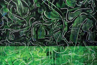 Blue And Green Canvas Art Print by Vincent Keele iCanvas