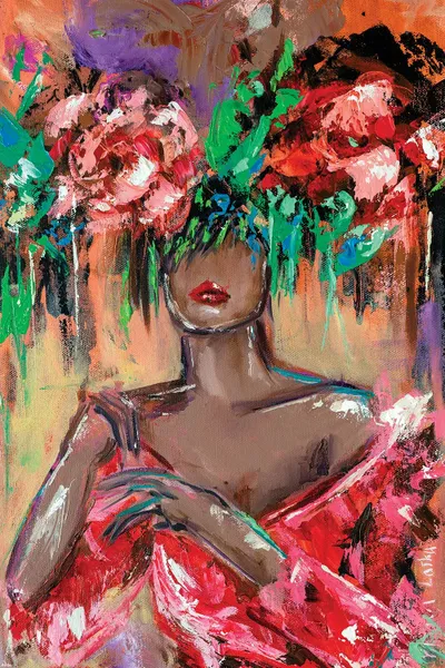 Blooming Lady in Red Art Print by Viktoria Latka iCanvas