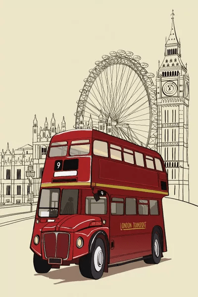 London Double decker bus Canvas Artwork by 5by5collective iCanvas