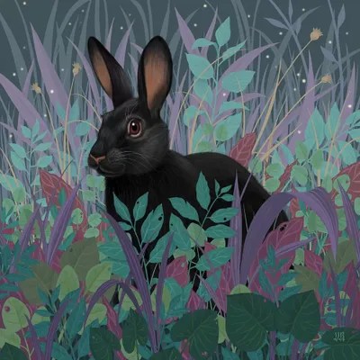 Black Rabbit Art Print by Vasilisa Romanenko iCanvas