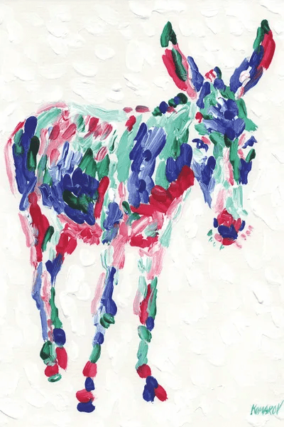 Colourful Donkey Canvas Wall Art by Vitali Komarov iCanvas