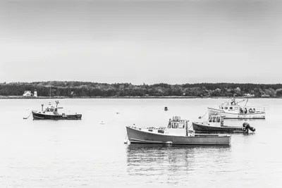USA, Maine Five Islands. Fishing b Canvas Art Print Walter Bibikow