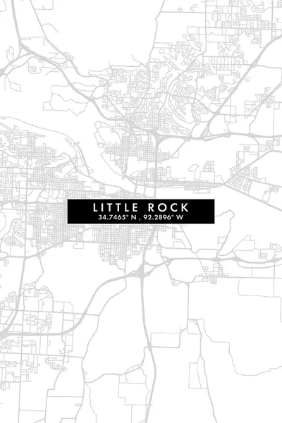 Little Rock City Map Minimal Style Ca Canvas Print WallDecorAddict