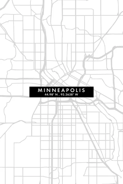 Minneapolis, Minnesota City Map Minim Canvas Print WallDecorAddict