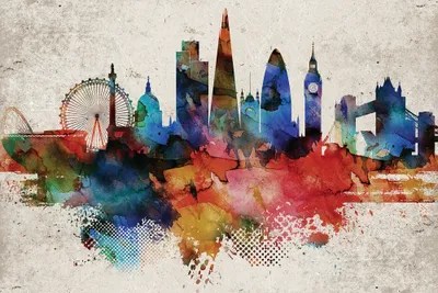 London Abstract Canvas Artwork by WallDecorAddict iCanvas
