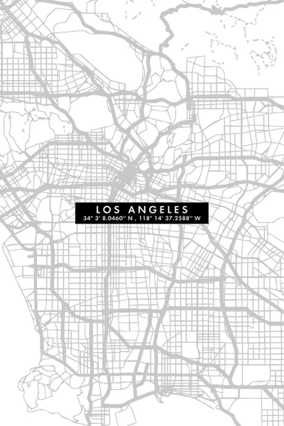 Los Angeles City Map Minimal Canva Canvas Wall Art WallDecorAddict